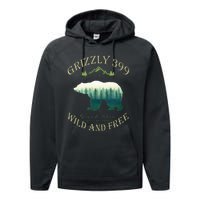 Queen Of The Teton Grizzly 399 Bear Wildlife Forest Preserve Performance Fleece Hoodie