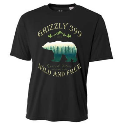 Queen Of The Teton Grizzly 399 Bear Wildlife Forest Preserve Cooling Performance Crew T-Shirt