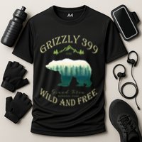 Queen Of The Teton Grizzly 399 Bear Wildlife Forest Preserve Cooling Performance Crew T-Shirt