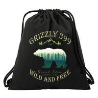 Queen Of The Teton Grizzly 399 Bear Wildlife Forest Preserve Drawstring Bag