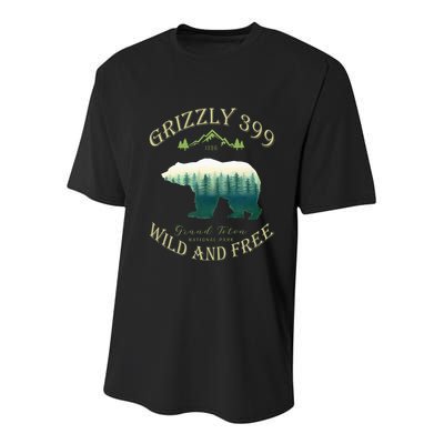 Queen Of The Teton Grizzly 399 Bear Wildlife Forest Preserve Youth Performance Sprint T-Shirt