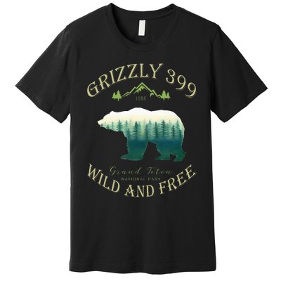 Queen Of The Teton Grizzly 399 Bear Wildlife Forest Preserve Premium T-Shirt