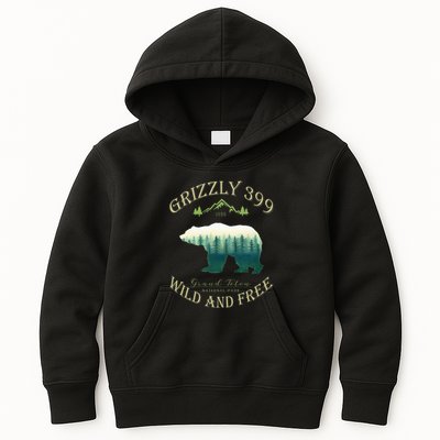 Queen Of The Teton Grizzly 399 Bear Wildlife Forest Preserve Kids Hoodie