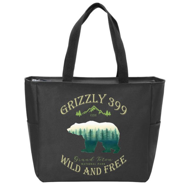Queen Of The Teton Grizzly 399 Bear Wildlife Forest Preserve Zip Tote Bag