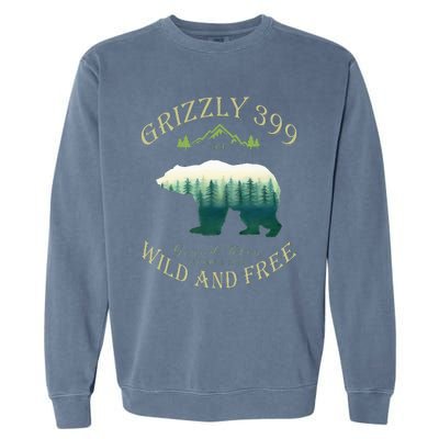 Queen Of The Teton Grizzly 399 Bear Wildlife Forest Preserve Garment-Dyed Sweatshirt