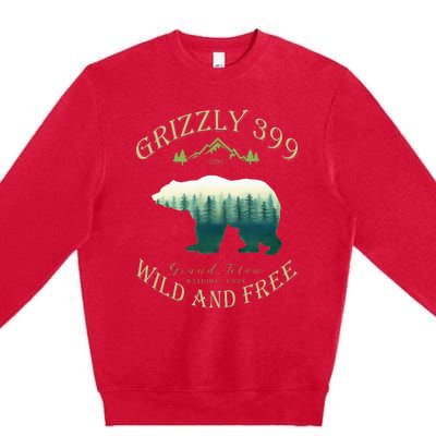 Queen Of The Teton Grizzly 399 Bear Wildlife Forest Preserve Premium Crewneck Sweatshirt