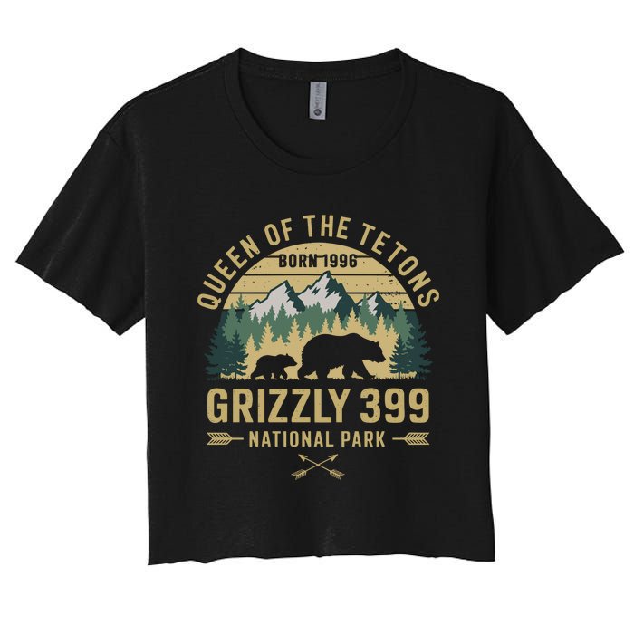 Queen Of The Tetons Grizzly 399 National Park Preserve Women's Crop Top Tee