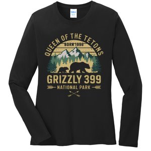 Queen Of The Tetons Grizzly 399 National Park Preserve Ladies Long Sleeve Shirt