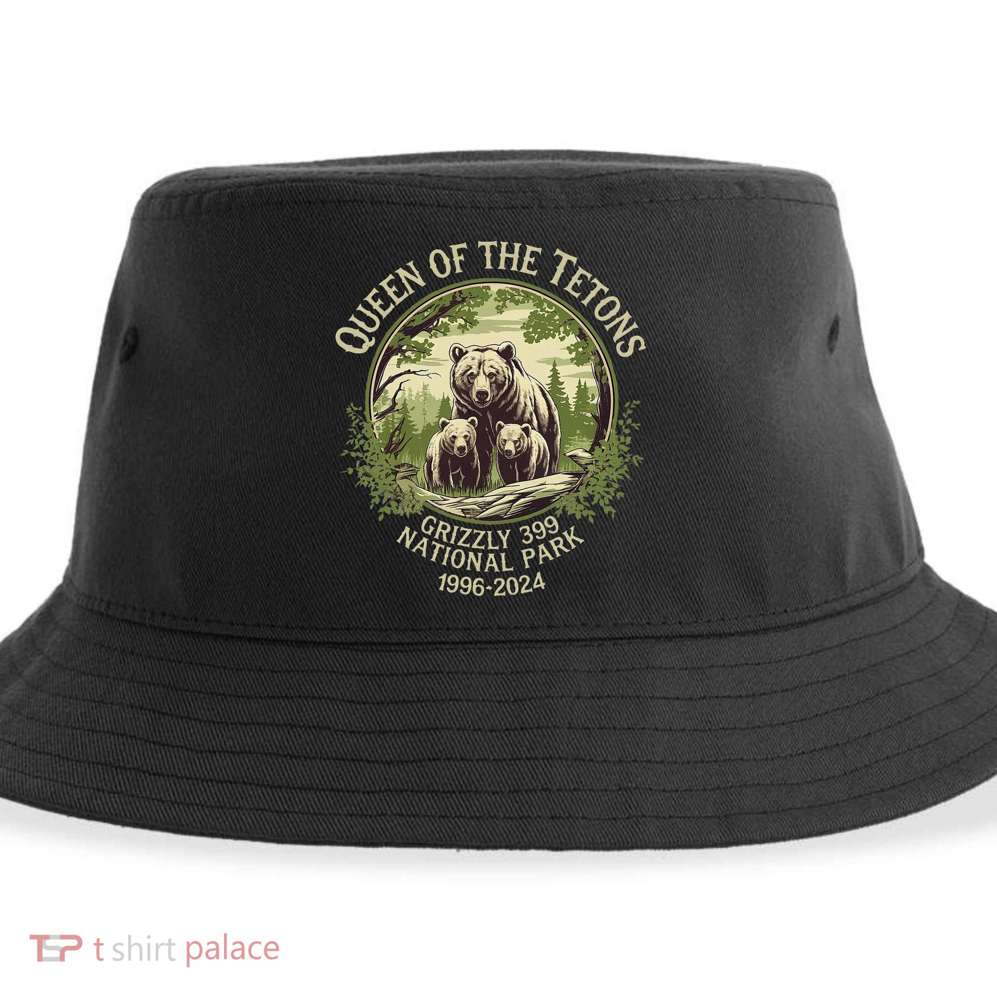 Queen Of The Tetons Grizzly 399 Wildlife Preserve 19962024 Sustainable Bucket Hat