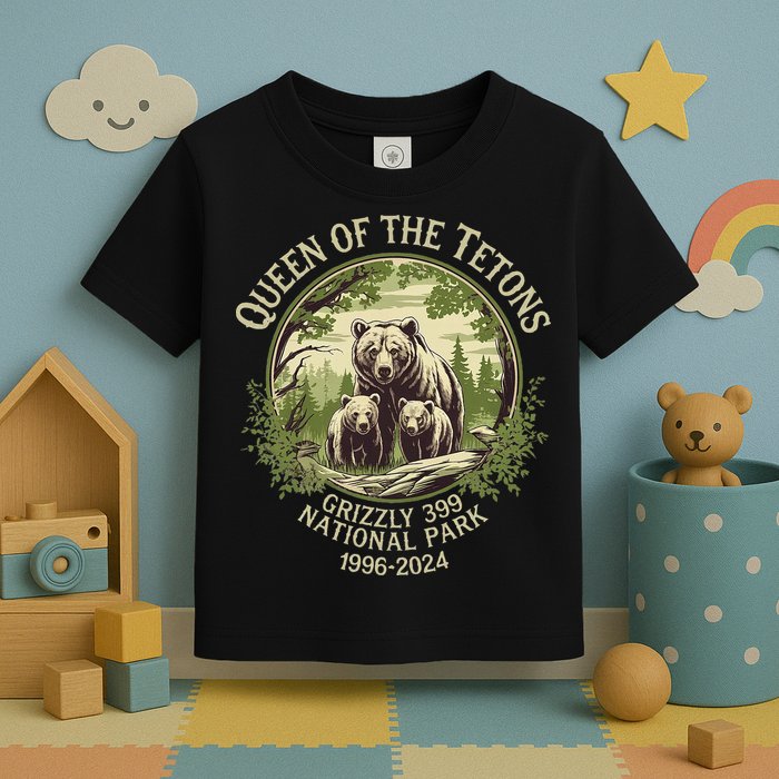 Queen Of The Tetons Grizzly 399 Wildlife Preserve 19962024 Toddler T-Shirt