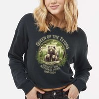 Queen Of The Tetons Grizzly 399 Wildlife Preserve 19962024 Cropped Pullover Crew