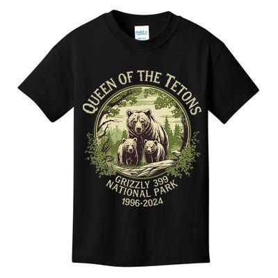 Queen Of The Tetons Grizzly 399 Wildlife Preserve 19962024 Kids T-Shirt
