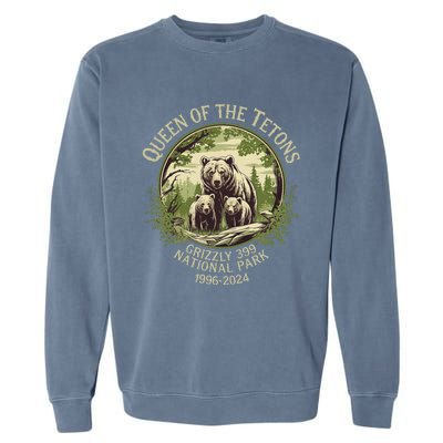 Queen Of The Tetons Grizzly 399 Wildlife Preserve 19962024 Garment-Dyed Sweatshirt