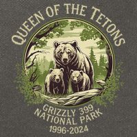 Queen Of The Tetons Grizzly 399 Wildlife Preserve 19962024 Cotton Canvas Backpack