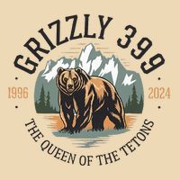 Queen Of The Tetons Grizzly 399 National Park Bear Lovers Drawstring Bag