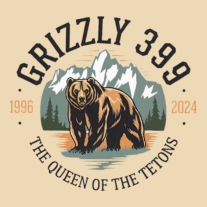 Queen Of The Tetons Grizzly 399 National Park Bear Lovers Drawstring Bag