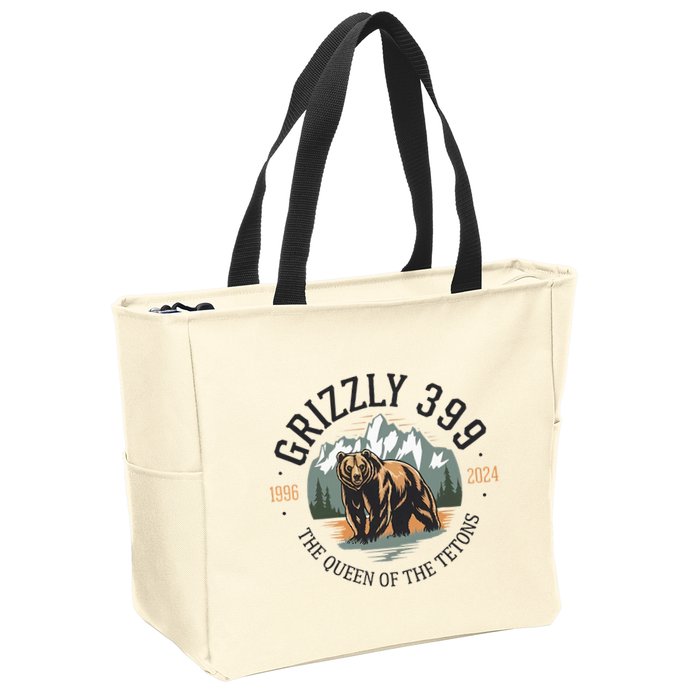 Queen Of The Tetons Grizzly 399 National Park Bear Lovers Zip Tote Bag