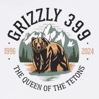 Queen Of The Tetons Grizzly 399 National Park Bear Lovers Women's V-Neck T-Shirt