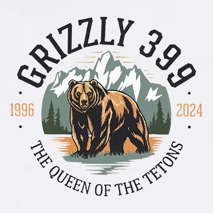 Queen Of The Tetons Grizzly 399 National Park Bear Lovers Women's V-Neck T-Shirt