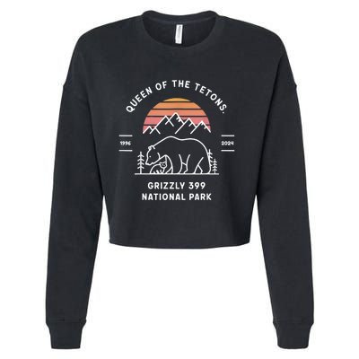 Queen Of The Tetons Grizzly 399 National Park 1996 2024 Cropped Pullover Crew