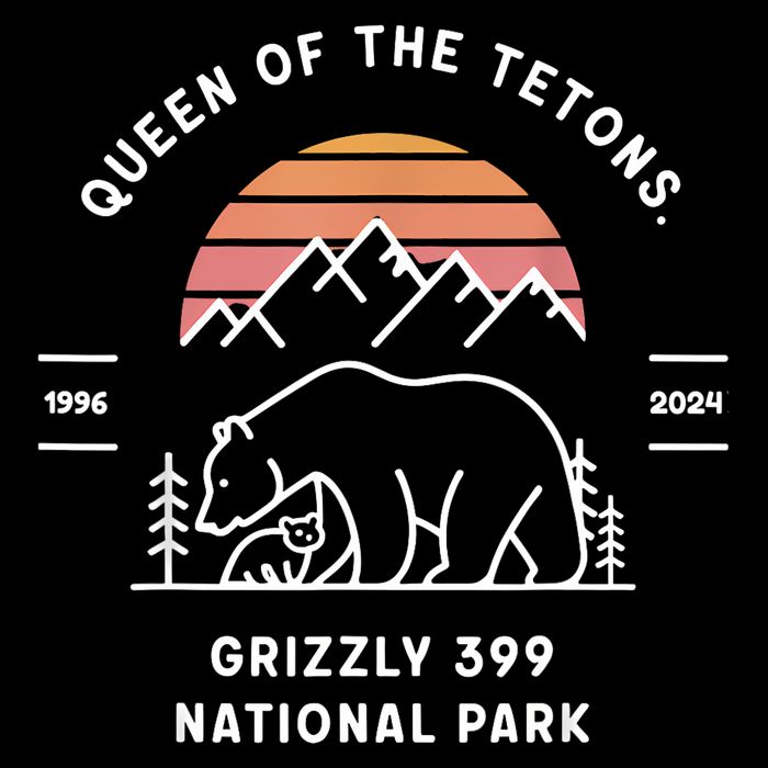 Queen Of The Tetons Grizzly 399 National Park 1996 2024 Wool Snapback Cap