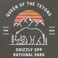 Queen Of The Tetons Grizzly 399 National Park 1996 2024 Cotton Canvas Backpack