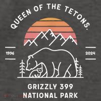 Queen Of The Tetons Grizzly 399 National Park 1996 2024 Vector Backpack