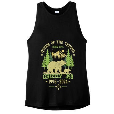 Queen Of The Tetons Grizzly 399 National Park 1996 2024 Ladies PosiCharge Tri-Blend Wicking Tank