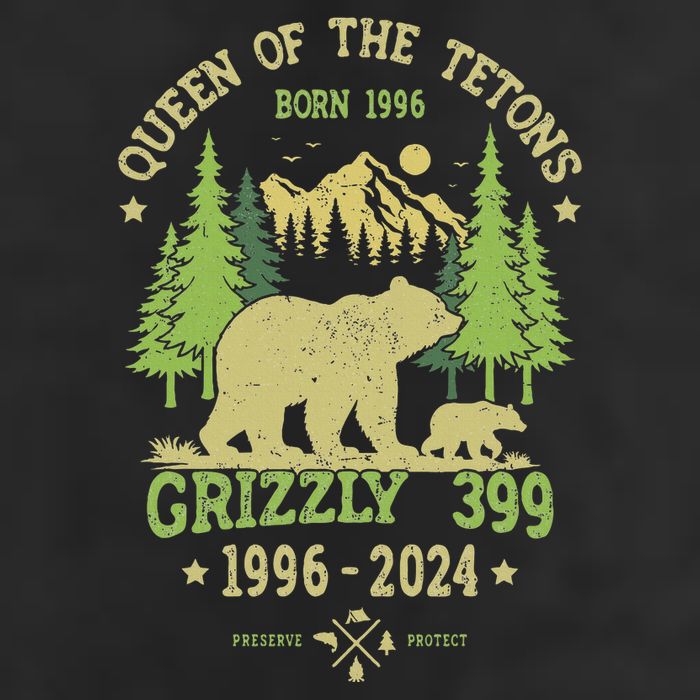 Queen Of The Tetons Grizzly 399 National Park 1996 2024 Cool Comfort Performance Bucket Hat