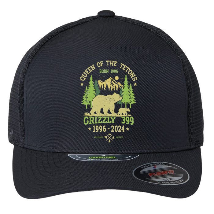 Queen Of The Tetons Grizzly 399 National Park 1996 2024 Flexfit Unipanel Trucker Cap