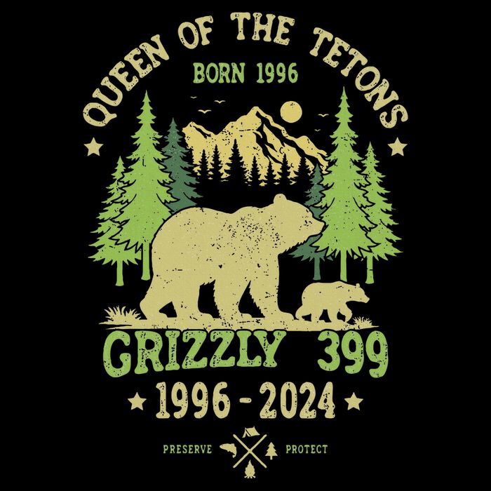 Queen Of The Tetons Grizzly 399 National Park 1996 2024 Flexfit Unipanel Trucker Cap