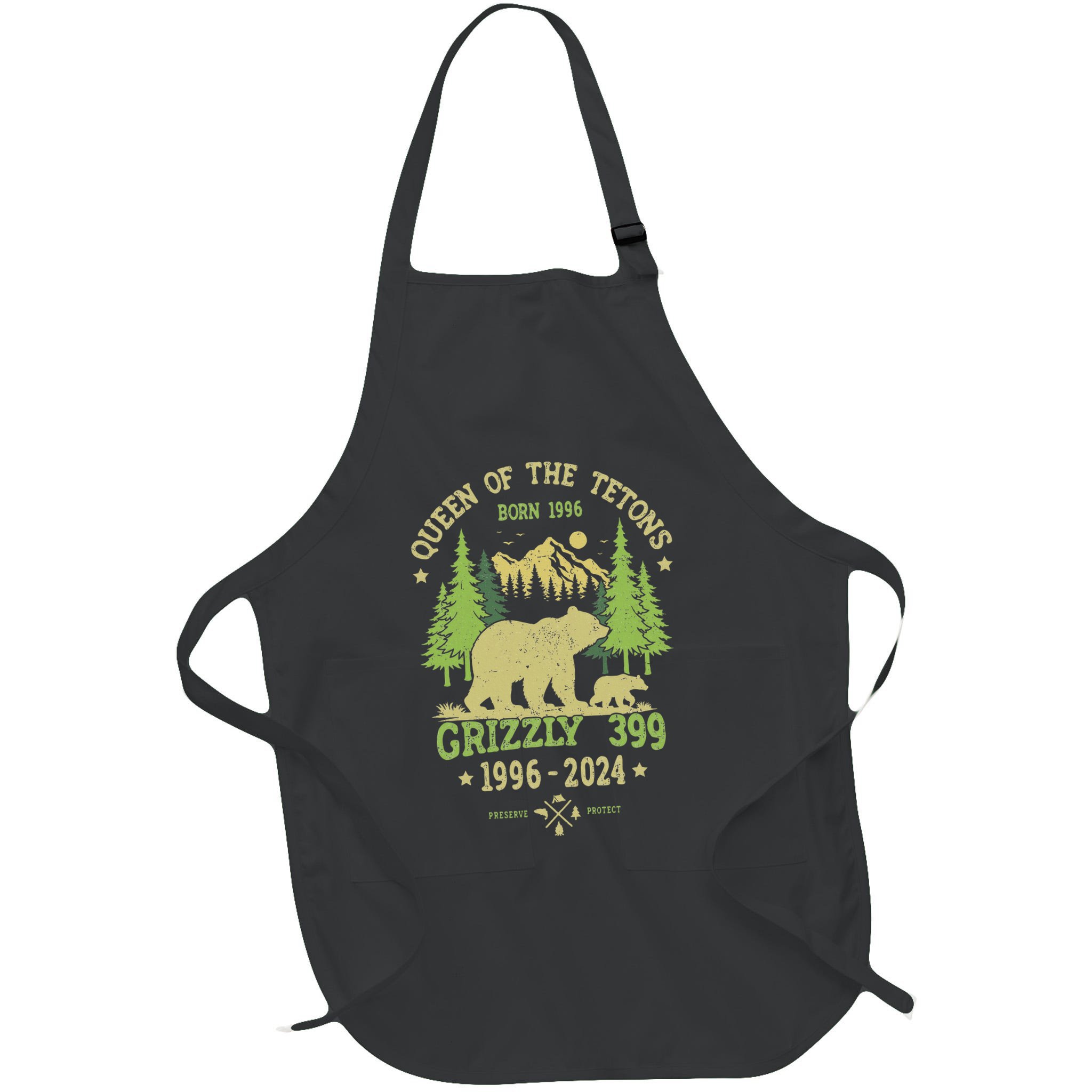 Queen Of The Tetons Grizzly 399 National Park 1996 2024 Apron