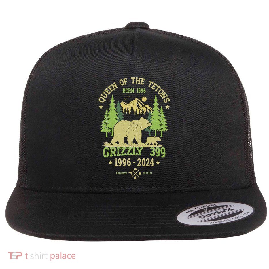Queen Of The Tetons Grizzly 399 National Park 1996 2024 Flatbill Hat