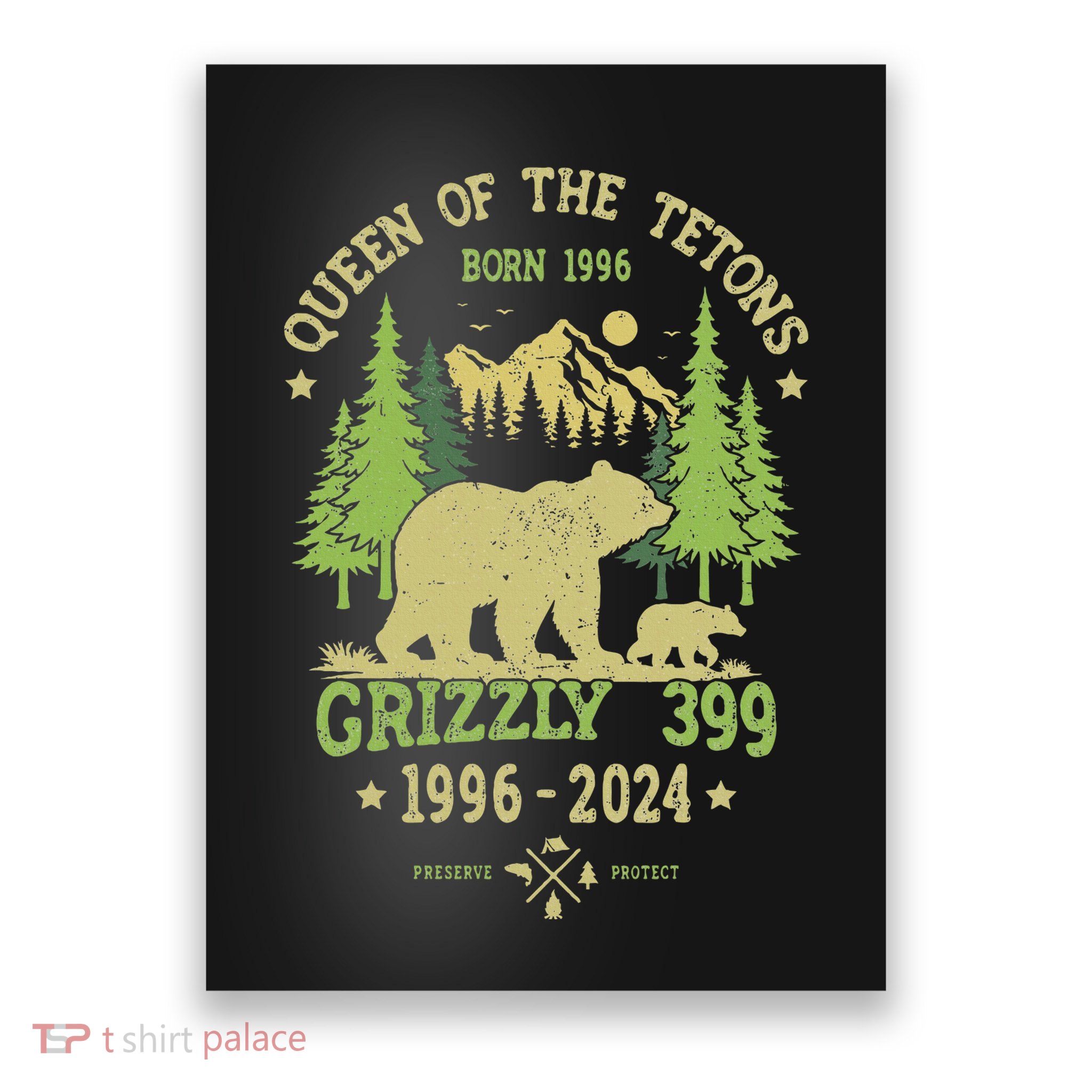 Queen Of The Tetons Grizzly 399 National Park 1996 2024 Poster