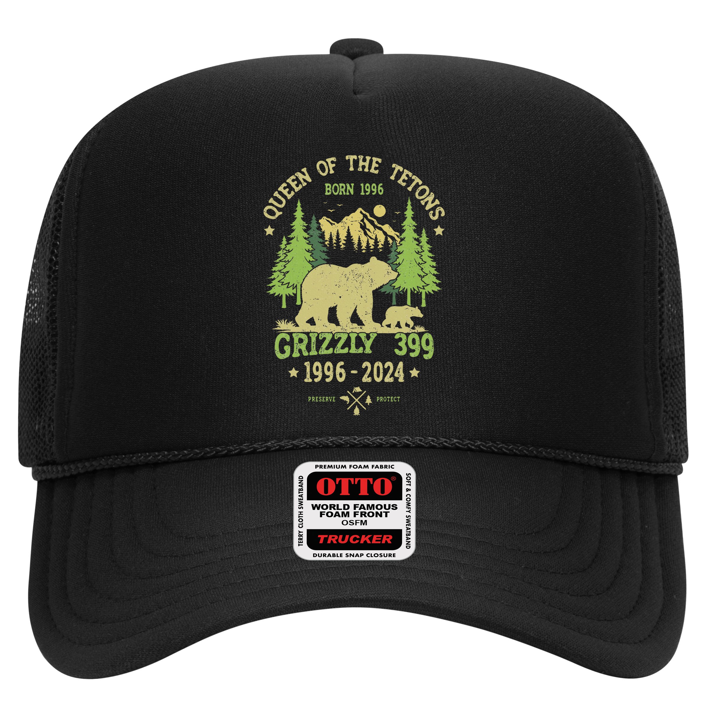 Queen Of The Tetons Grizzly 399 National Park 1996 2024 Hat