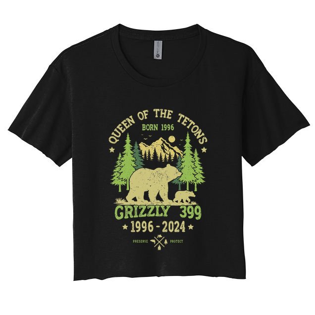 Queen Of The Tetons Grizzly 399 National Park 1996 2024 Crop Top