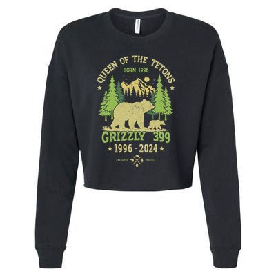 Queen Of The Tetons Grizzly 399 National Park 1996 2024 Cropped Pullover Crew