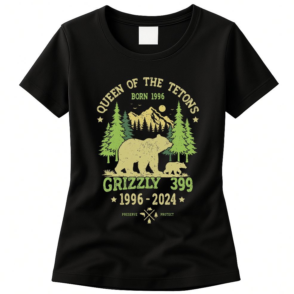 Queen Of The Tetons Grizzly 399 National Park 1996 2024 Womens T-Shirt