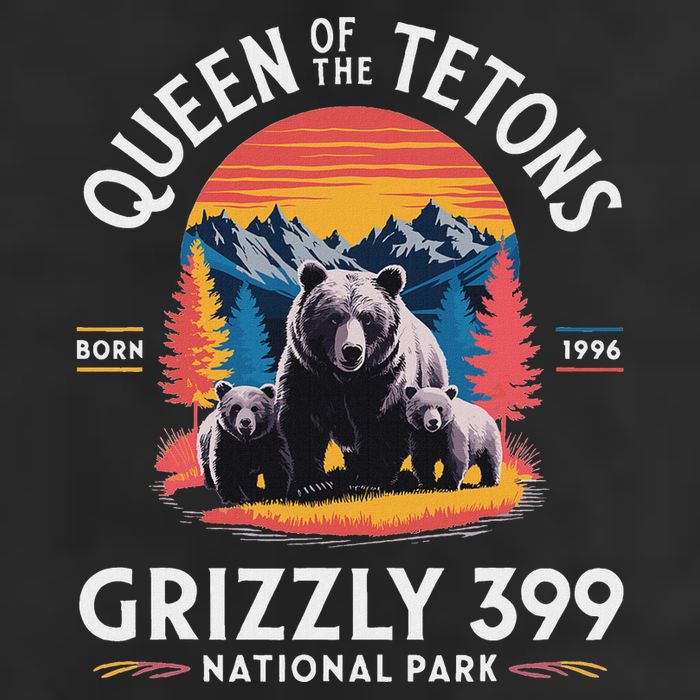 Queen Of The Tetons Grizzly 399 National Park 7 Panel Mesh Trucker Snapback Hat