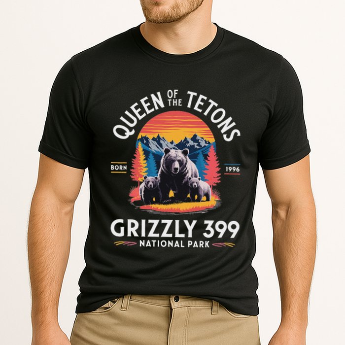 Queen Of The Tetons Grizzly 399 National Park Cooling Performance Crew T-Shirt