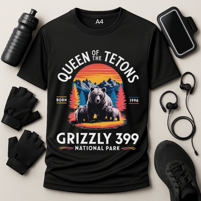 Queen Of The Tetons Grizzly 399 National Park Cooling Performance Crew T-Shirt