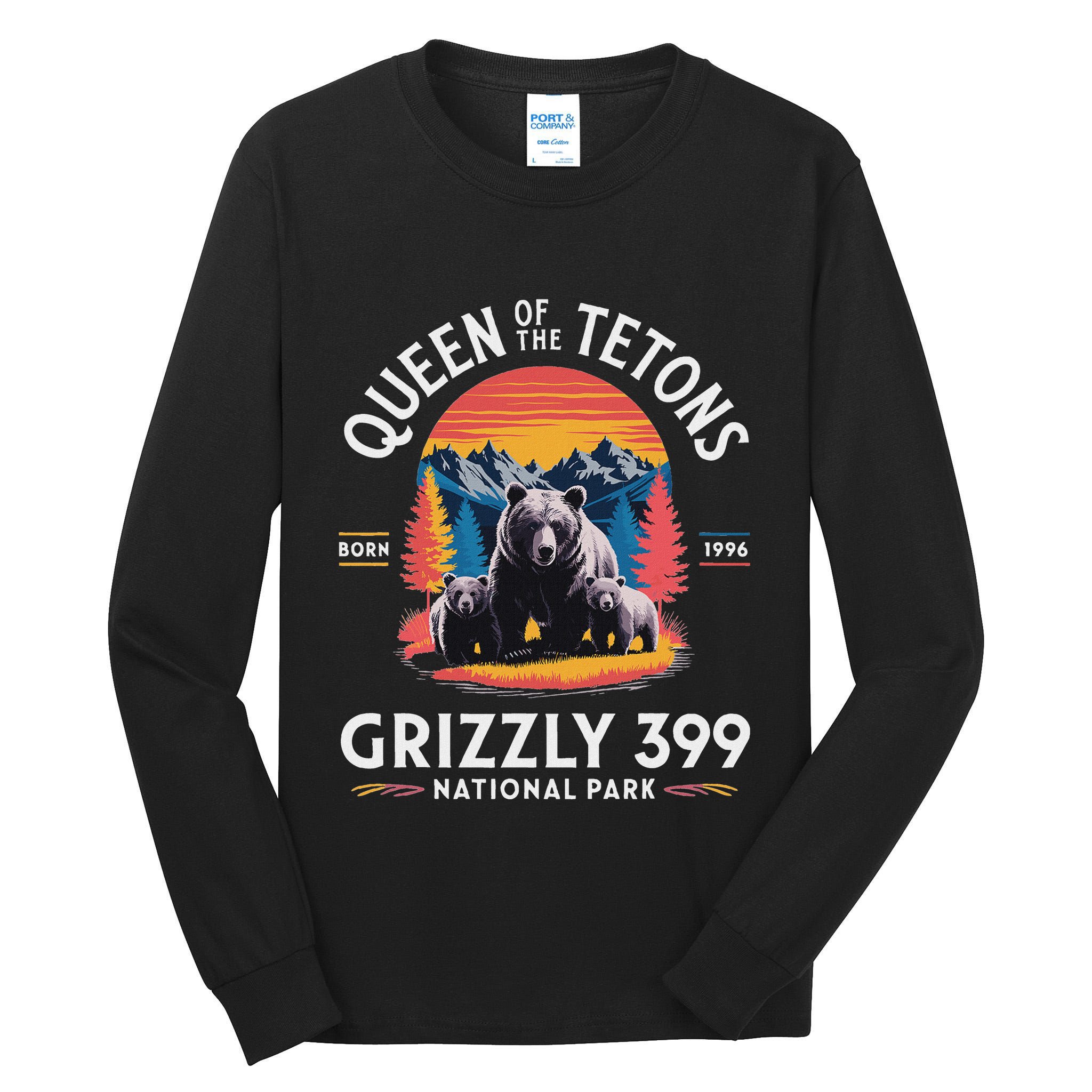 Queen Of The Tetons Grizzly 399 National Park Tall Long Sleeve T-Shirt