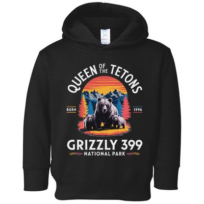 Queen Of The Tetons Grizzly 399 National Park Toddler Hoodie