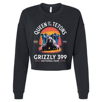Queen Of The Tetons Grizzly 399 National Park Cropped Pullover Crew