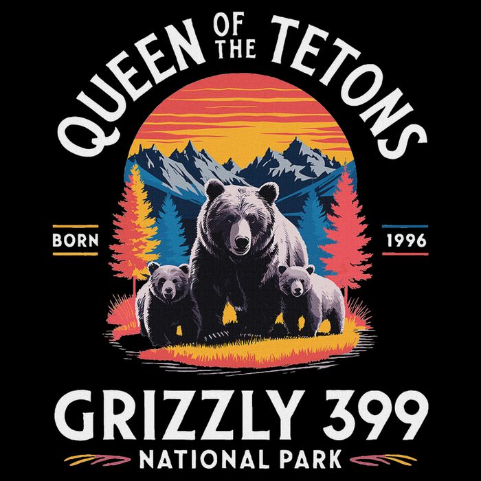 Queen Of The Tetons Grizzly 399 National Park Wool Snapback Cap