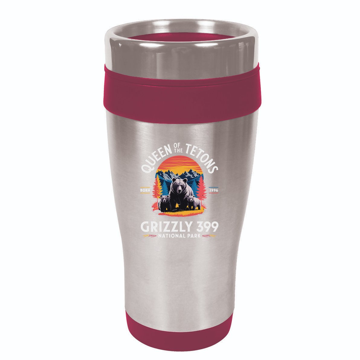 Queen Of The Tetons Grizzly 399 National Park 16oz Travel Tumbler