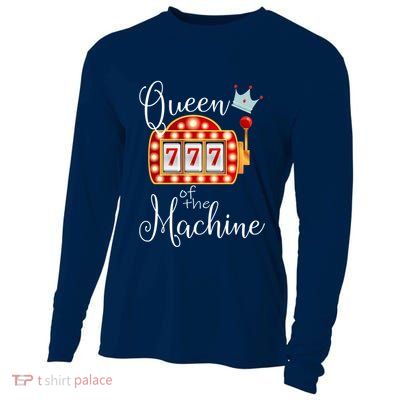 Queen Of The Machine Slot Casino Gambling Money Lovers Cooling Performance Long Sleeve Crew