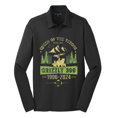 Queen Of The Tetons Grizzly 399 National Park 19962024 Silk Touch Performance Long Sleeve Polo