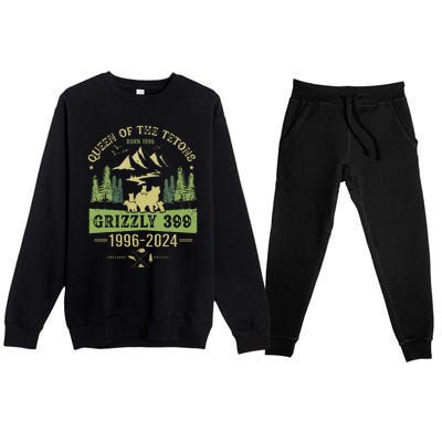 Queen Of The Tetons Grizzly 399 National Park 19962024 Premium Crewneck Sweatsuit Set