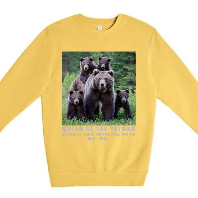 Queen Of The Tetons Grizzly 399 National Park 1996 2024 Premium Crewneck Sweatshirt